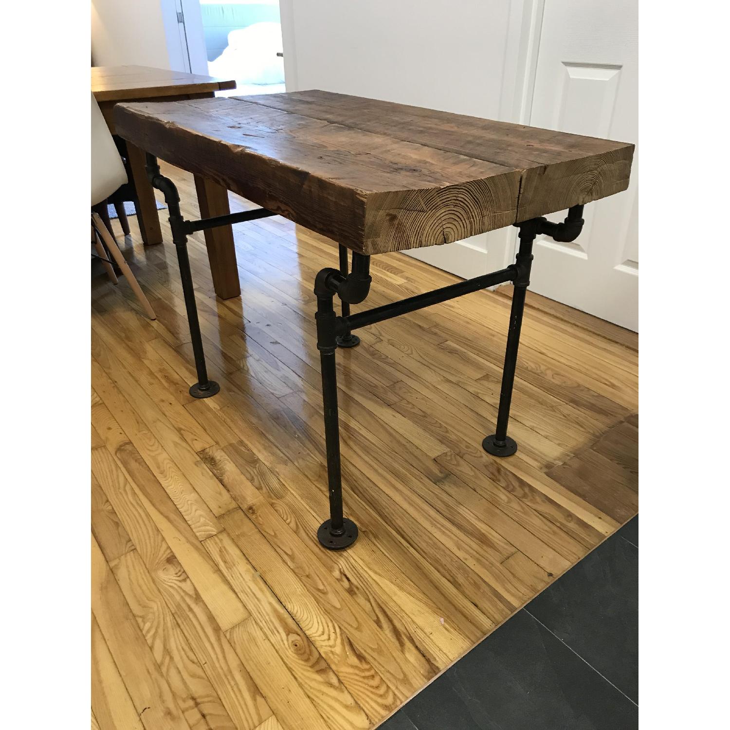 Reclaimed Wood Desk w/ Industrial Pipe Legs AptDeco