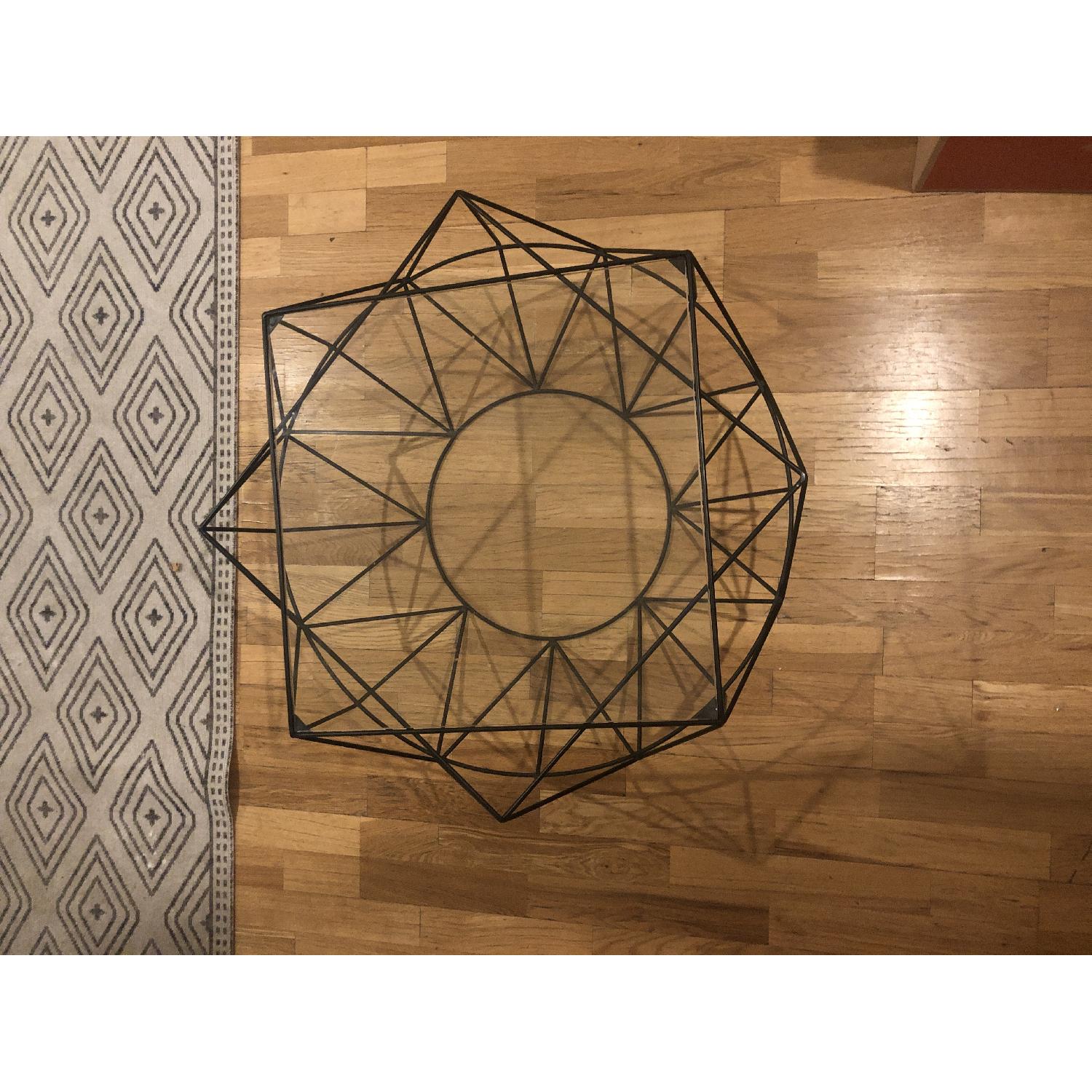 West Elm Glass & Blackened Metal Cocktail Table - image-4