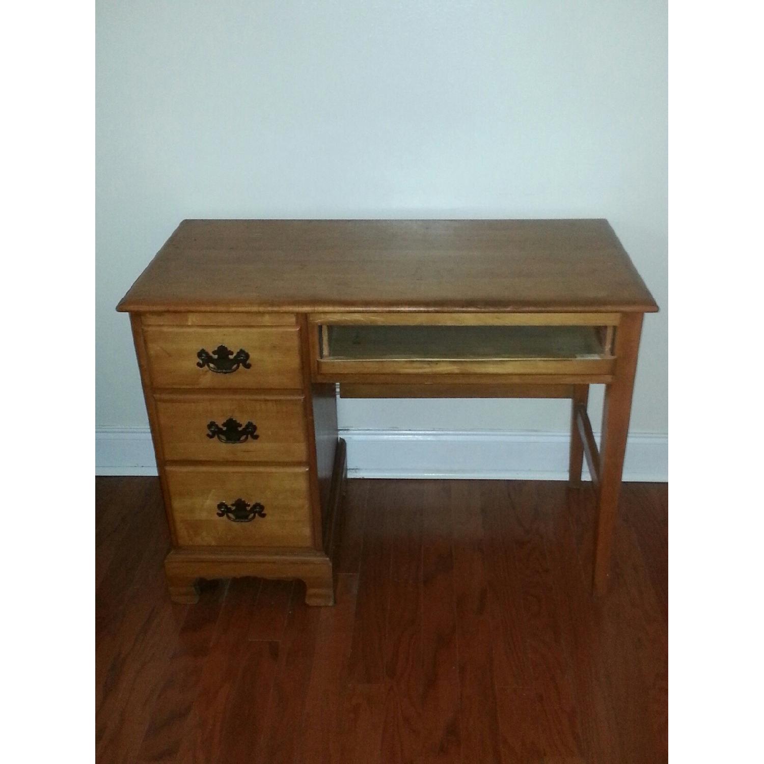 Vintage Wood Desk w/ Storage - image-1