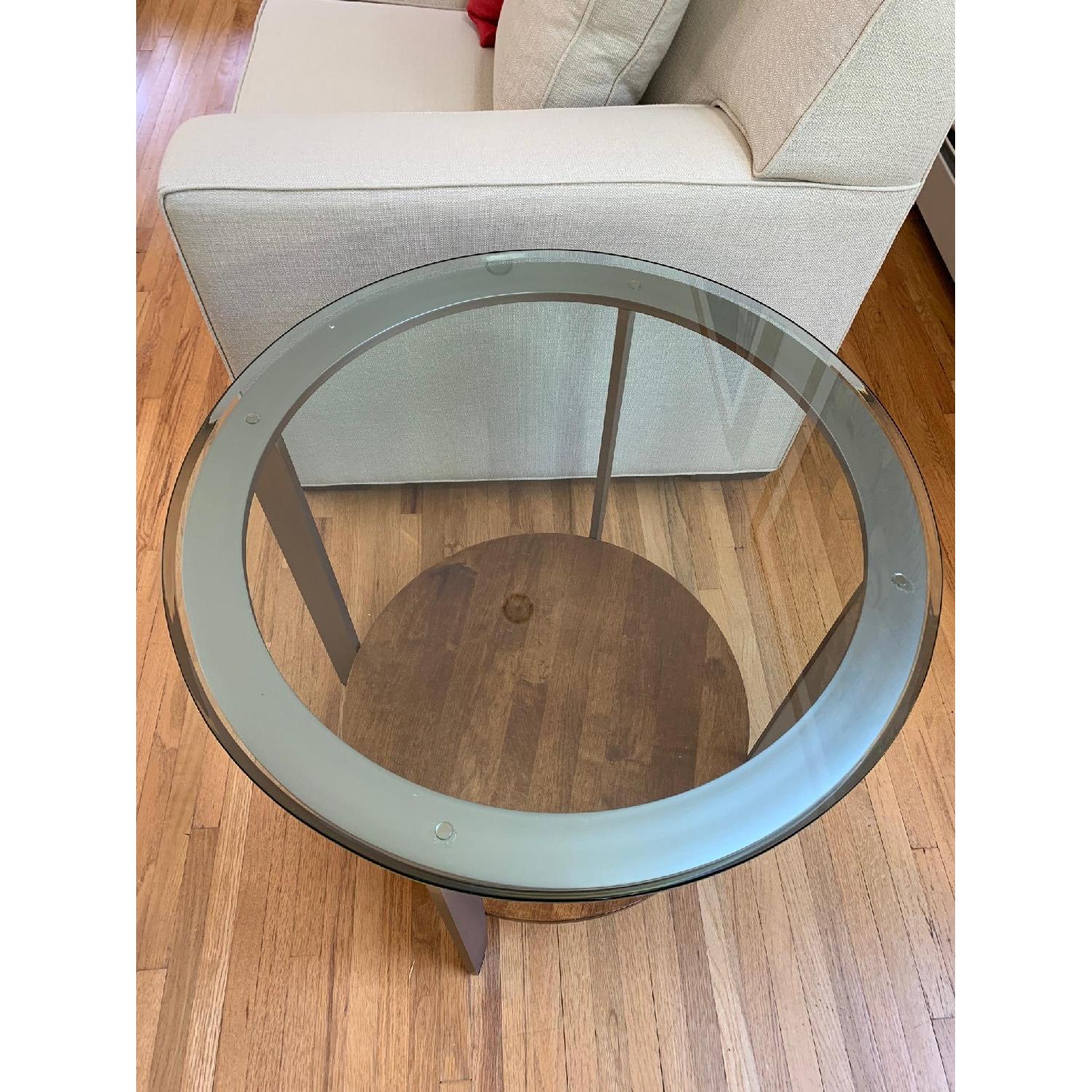 Ethan Allen Glass Top End Table AptDeco