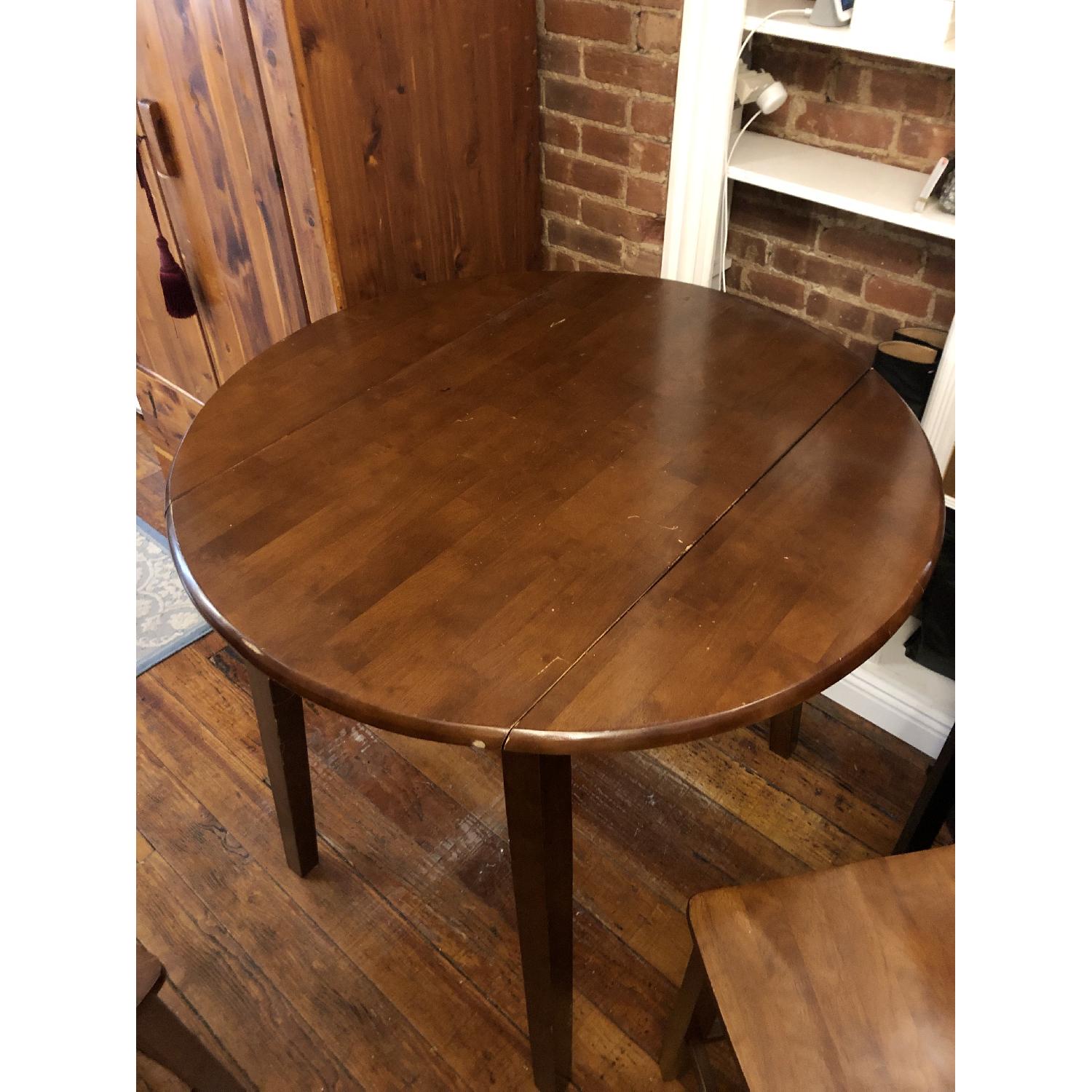 Round Drop Leaf Table w/ 2 Chairs - image-3