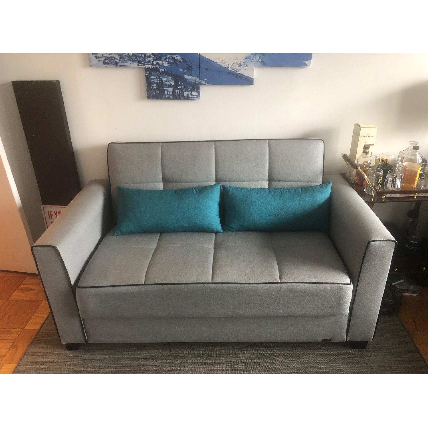 Futonland Sleeper Loveseat w/ Storage AptDeco