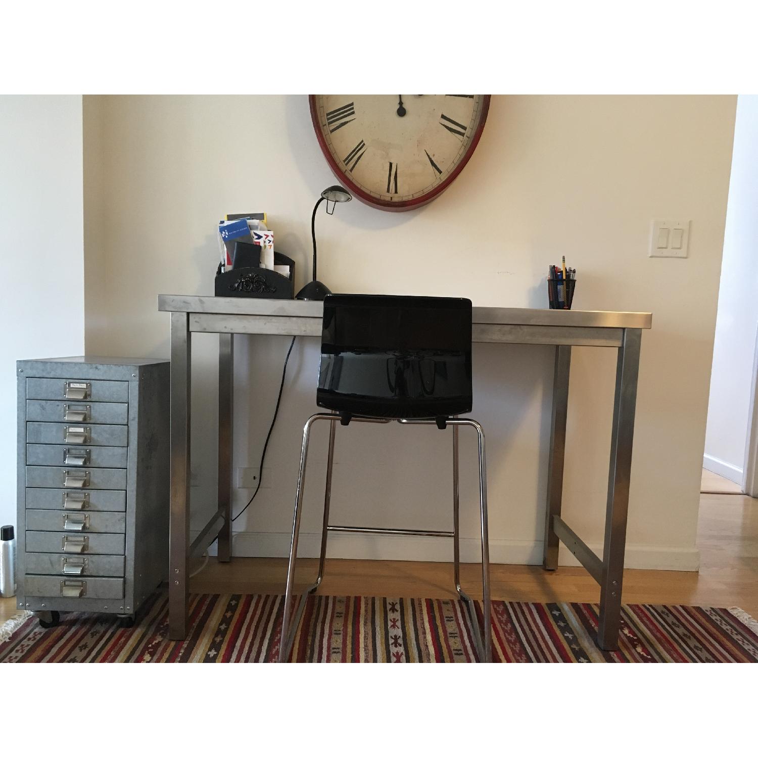 Ikea Stainless Steel Table w/ 4 Bar Stools - image-4