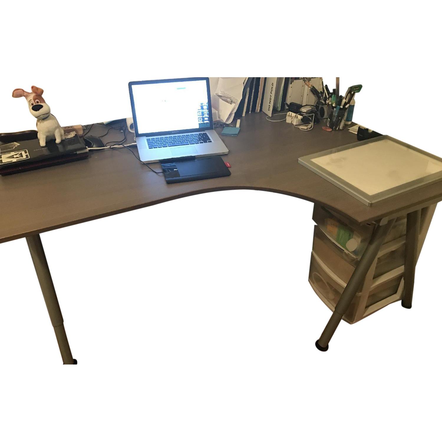 Ikea Galant Corner Table & Chair AptDeco