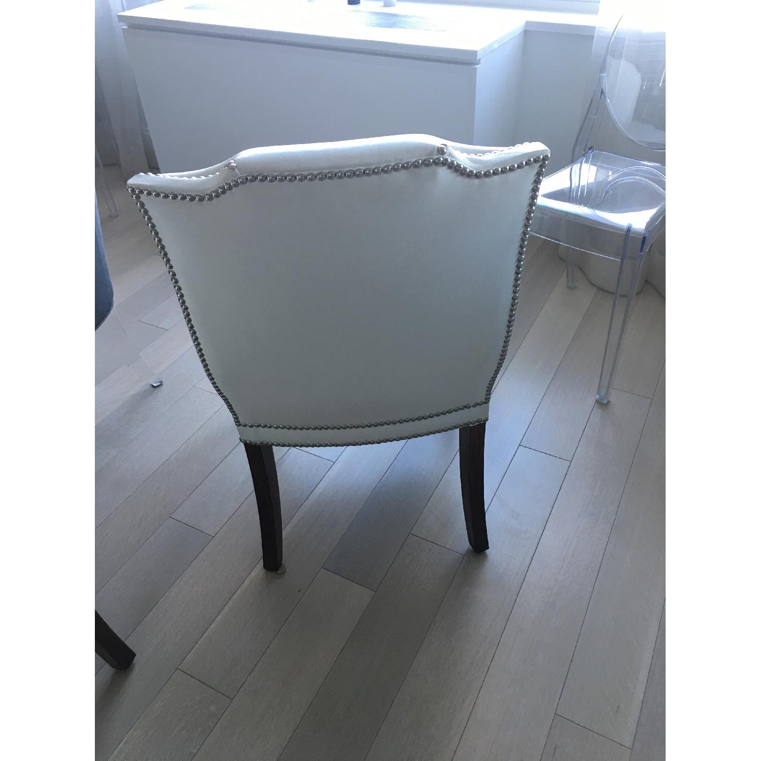 Global Views White Leather Custom Dining Chairs - image-3