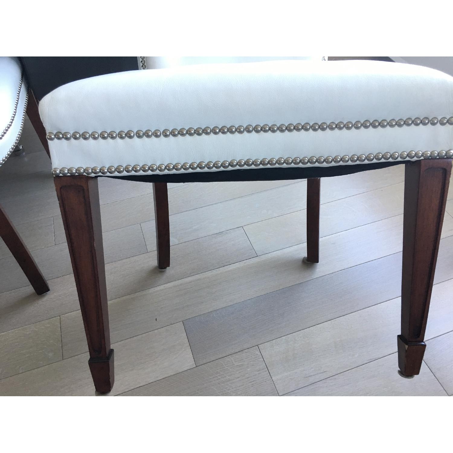 Global Views White Leather Custom Dining Chairs - image-4