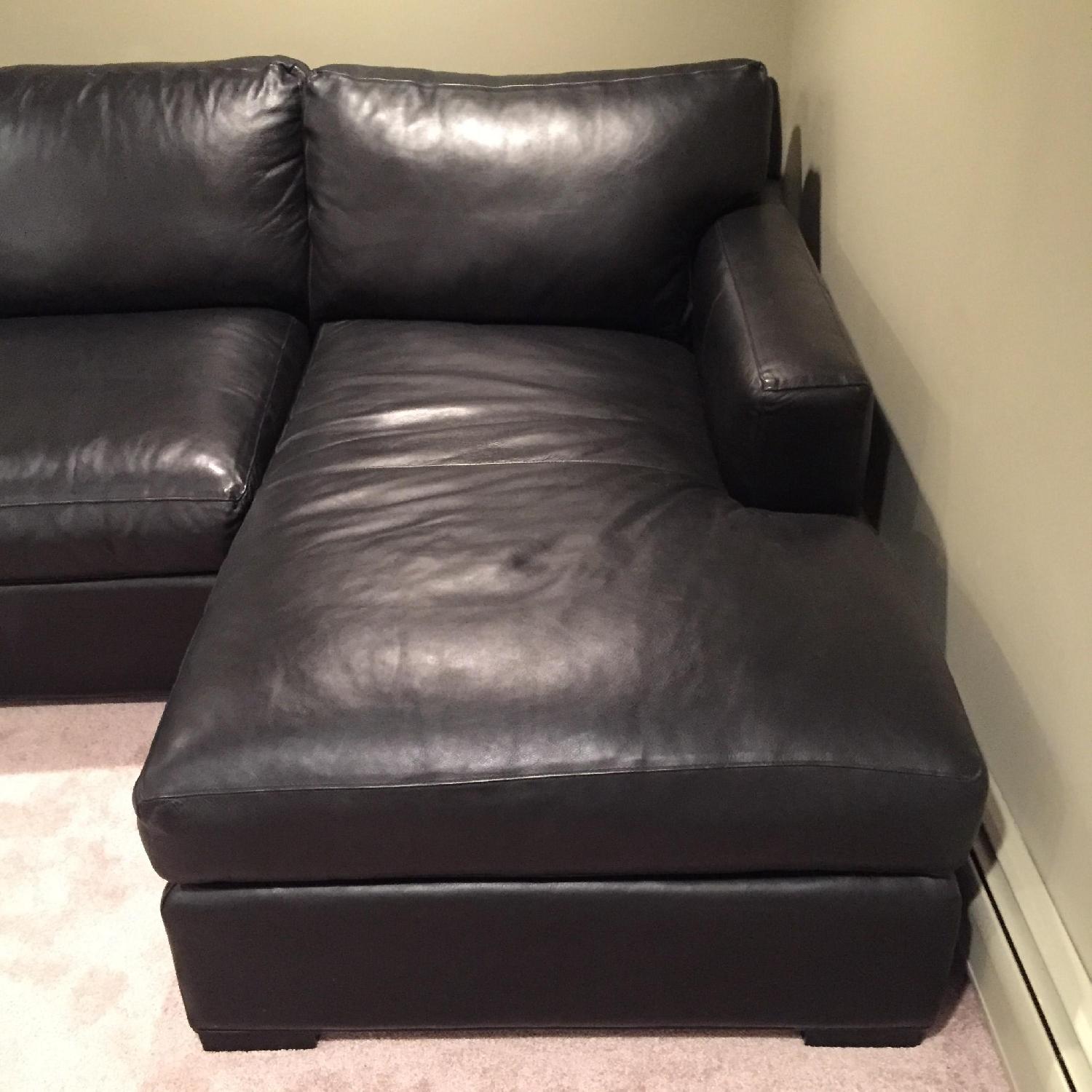 Crate & Barrel Leather Sectional Sofa - image-4