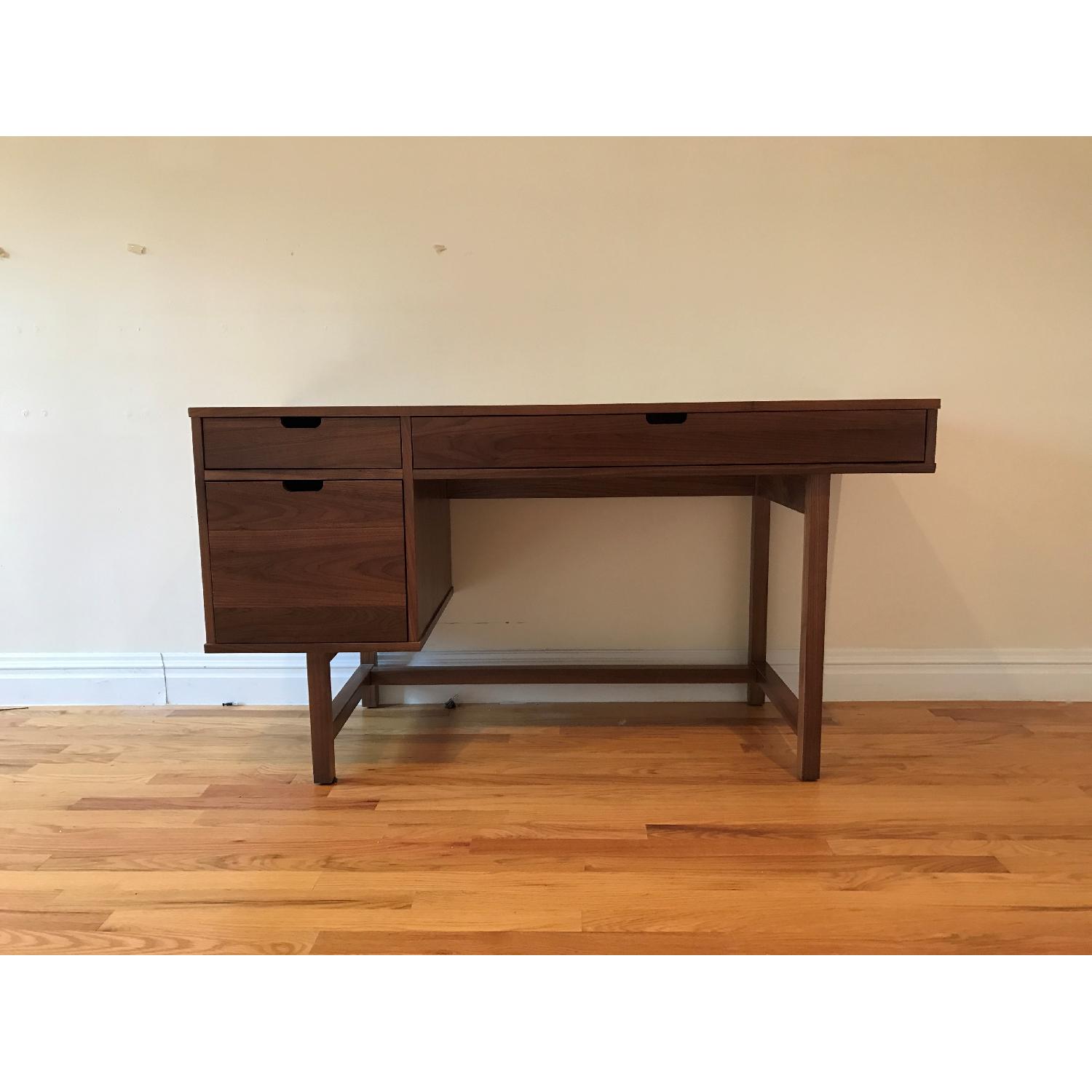 Room and Board Single File Drawer Ellis Desk in Walnut Color - image-1