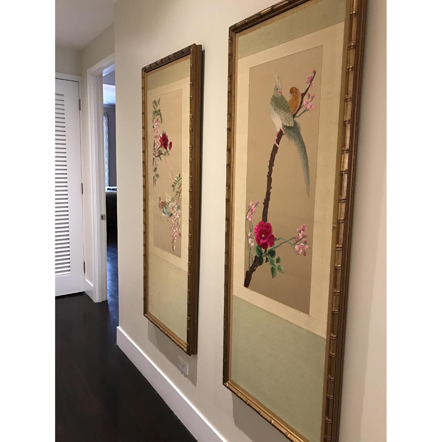 Silk Hand Embroidered Framed Panel - image-1