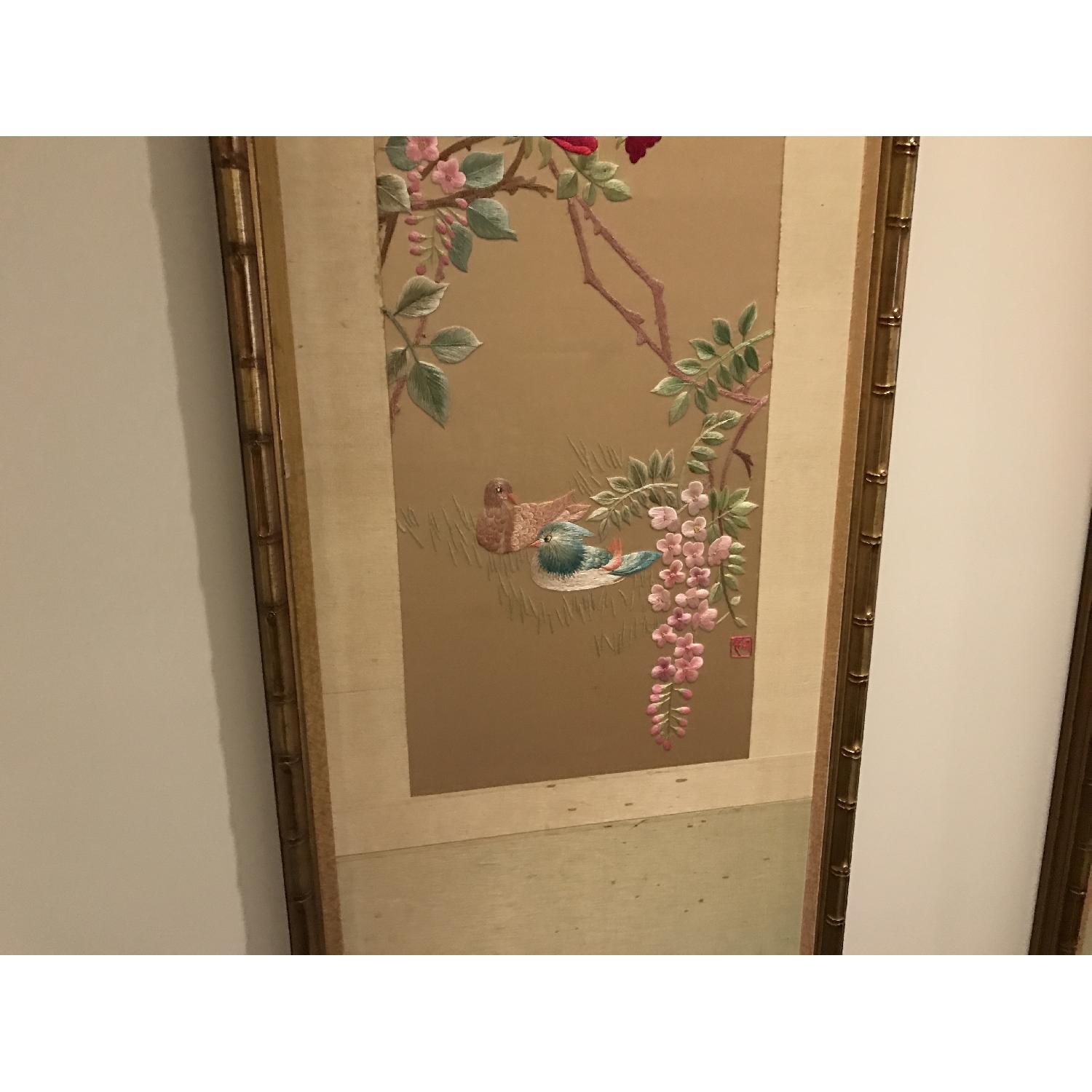 Silk Hand Embroidered Framed Panel - image-4