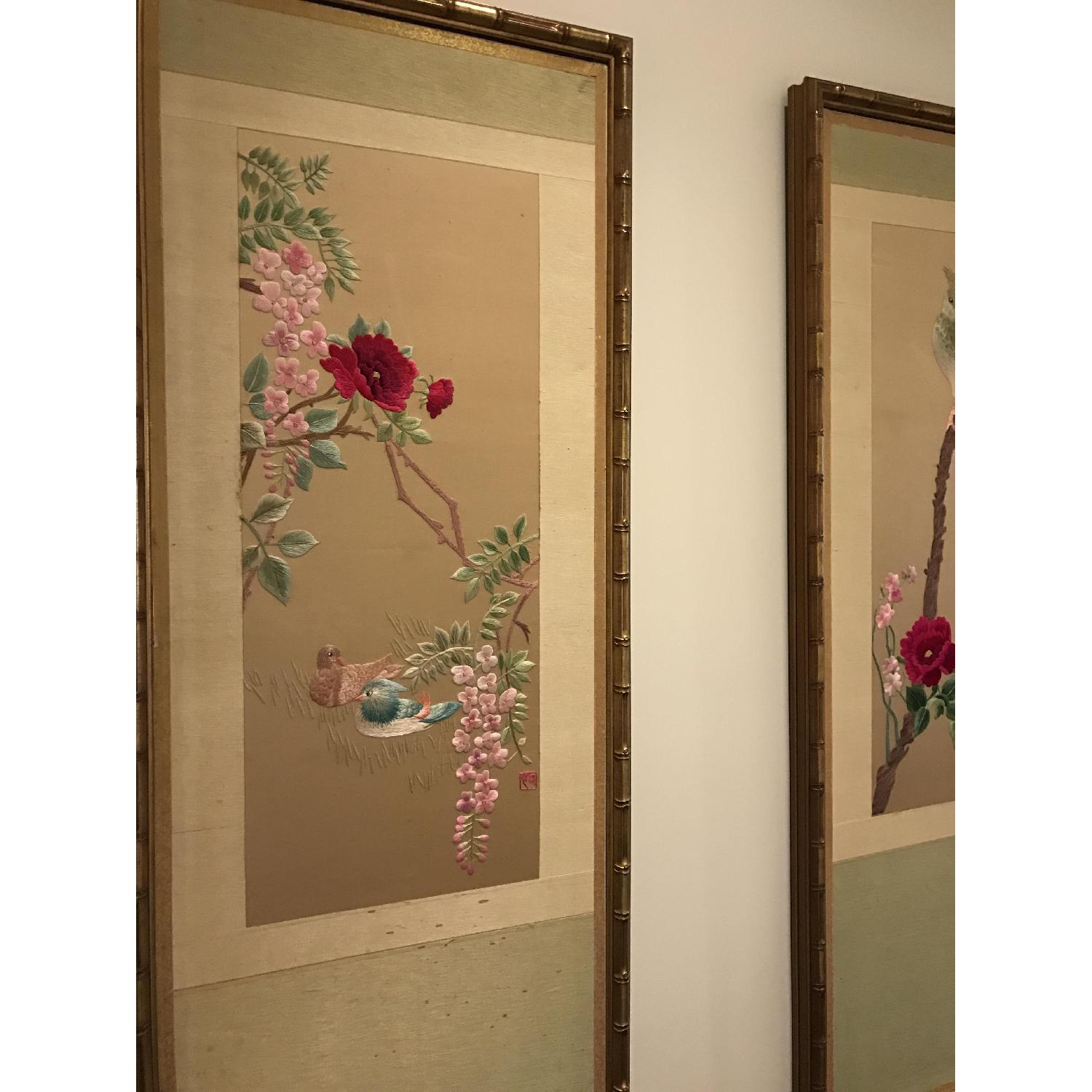 Silk Hand Embroidered Framed Panel - image-7