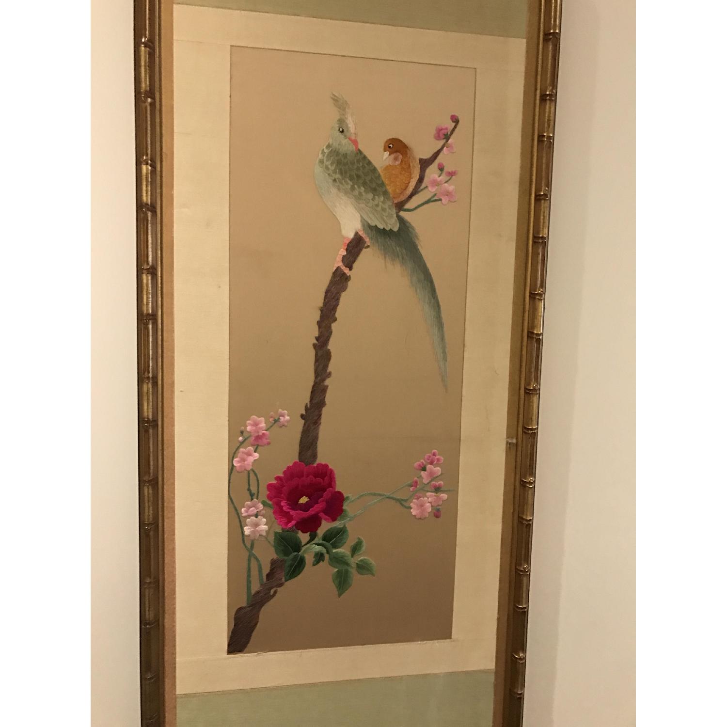 Silk Hand Embroidered Framed Panel - image-10