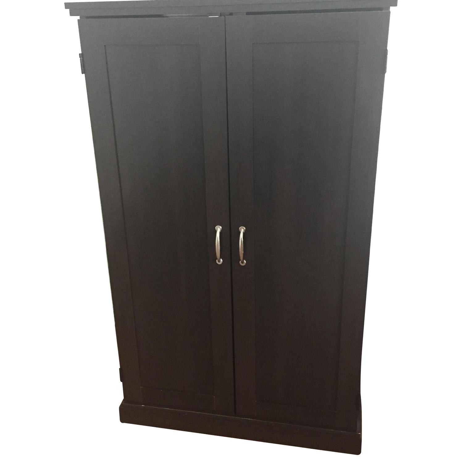 Sauder Computer Armoire in Cinnamon Cherry Finish AptDeco