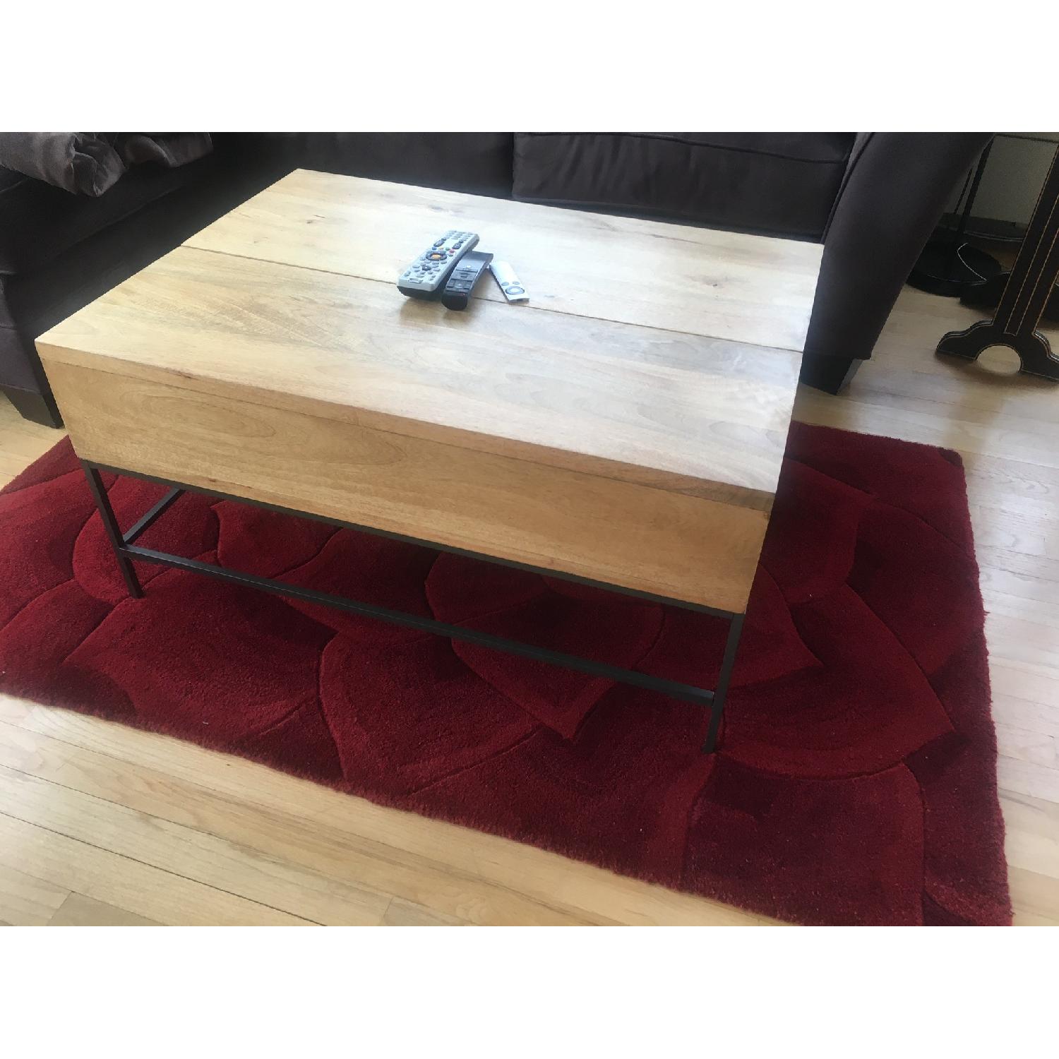 West Elm Industrial Storage Coffee Table in Raw Mango - image-1
