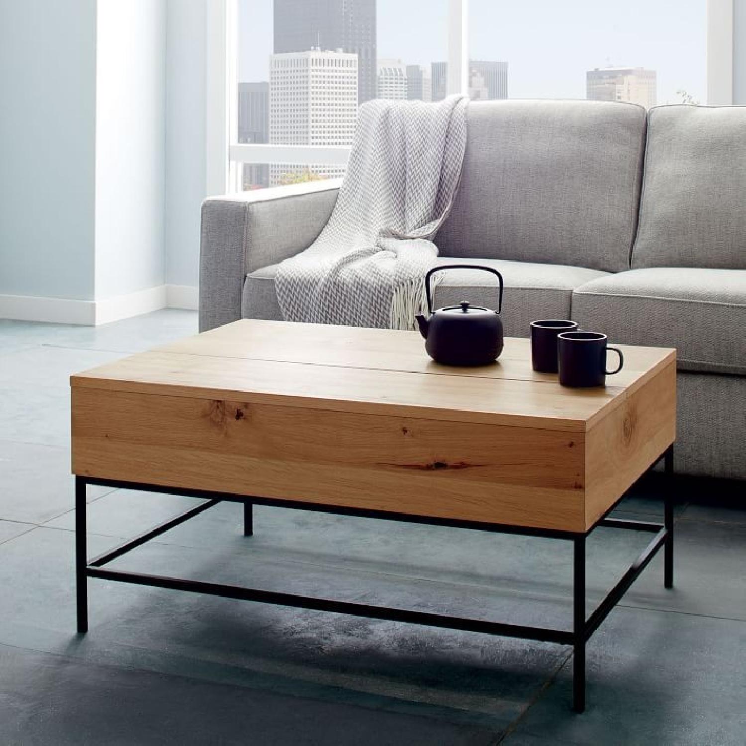 West Elm Industrial Storage Coffee Table in Raw Mango - image-4