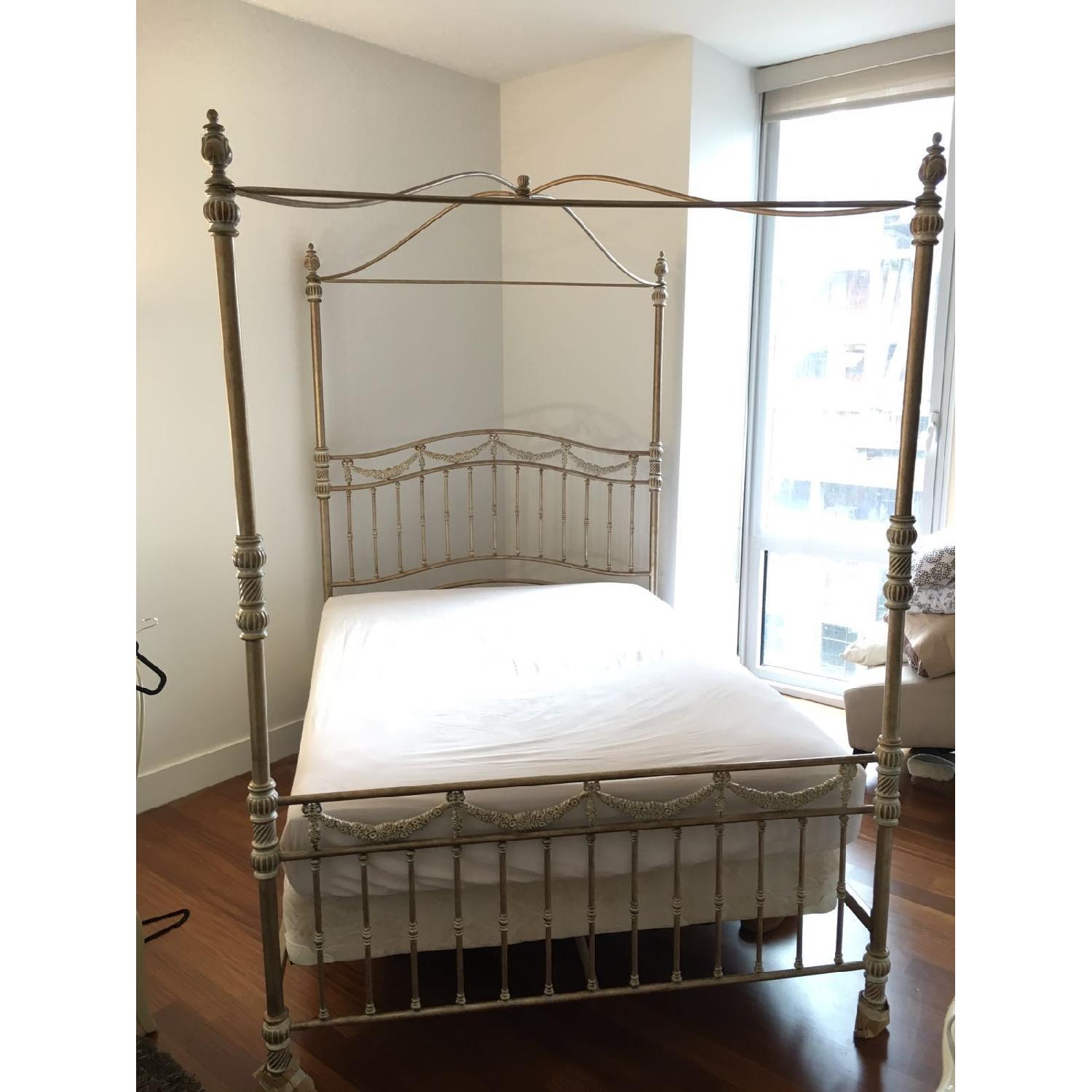 Jessica Mcclintock Romance VIctorian Iron Canopy Bed Frame AptDeco