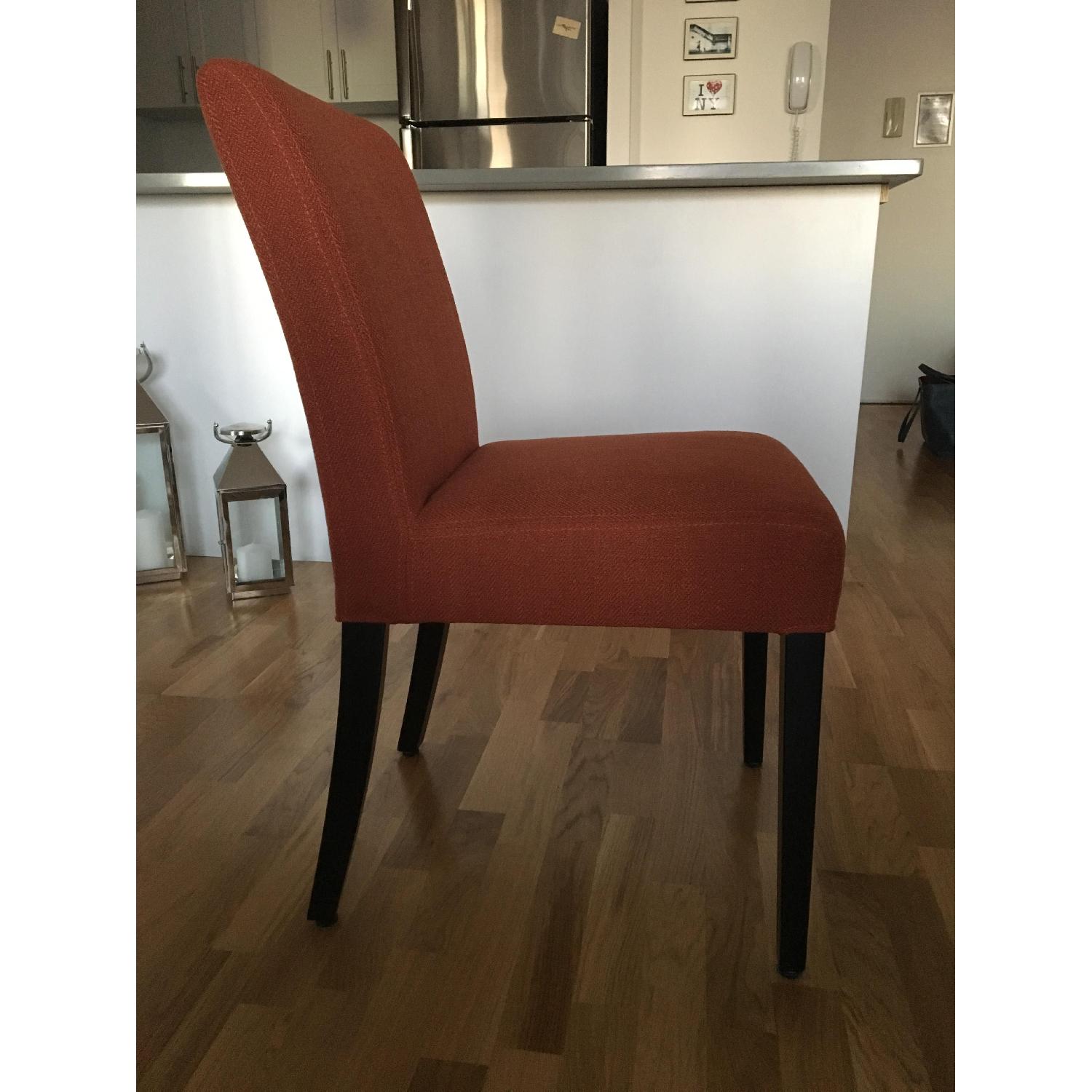 Crate & Barrel Lowe Dining Chairs in Persimmon Fabric - image-1