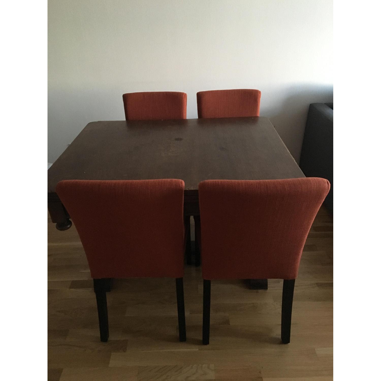 Crate & Barrel Lowe Dining Chairs in Persimmon Fabric - image-2