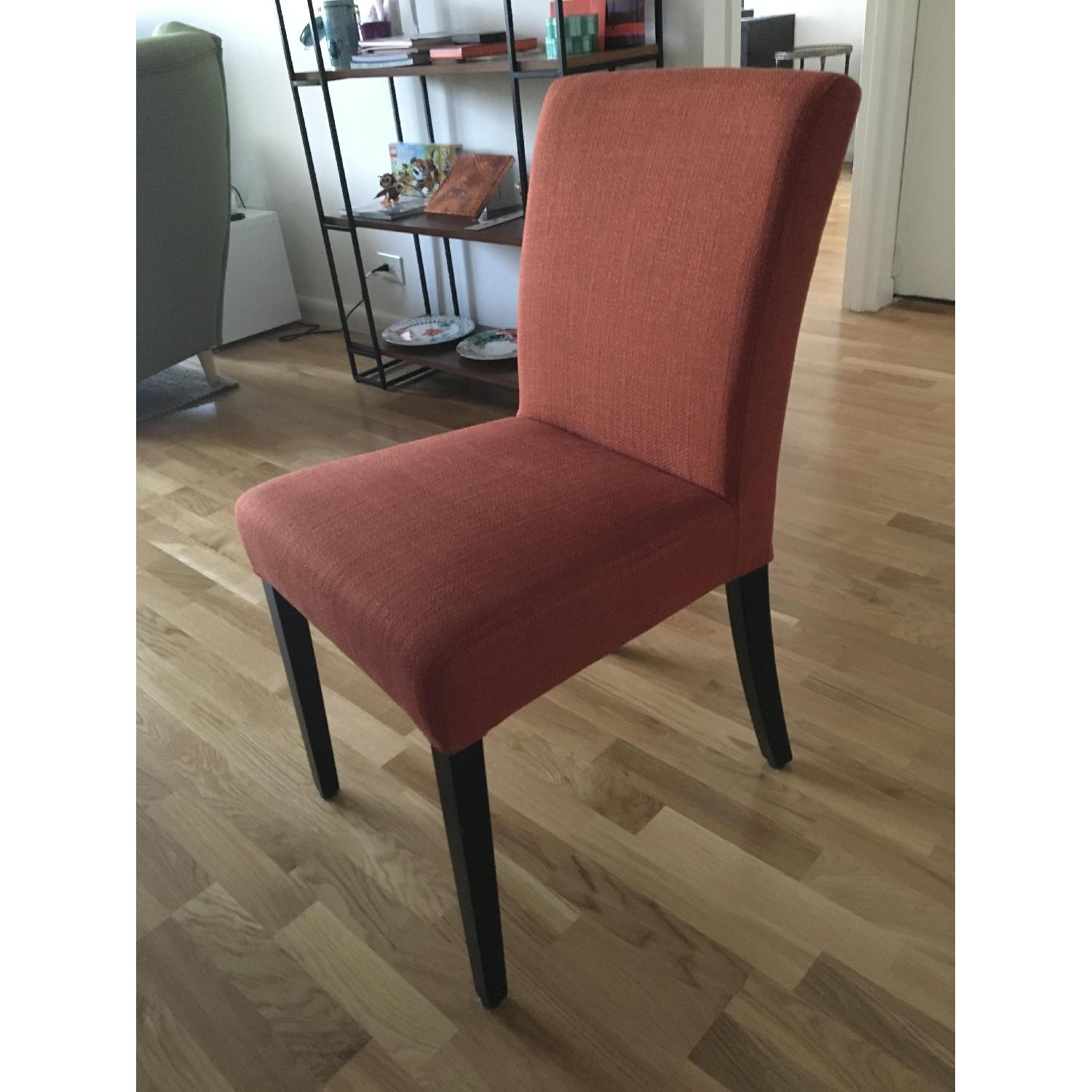 Crate & Barrel Lowe Dining Chairs in Persimmon Fabric - image-3