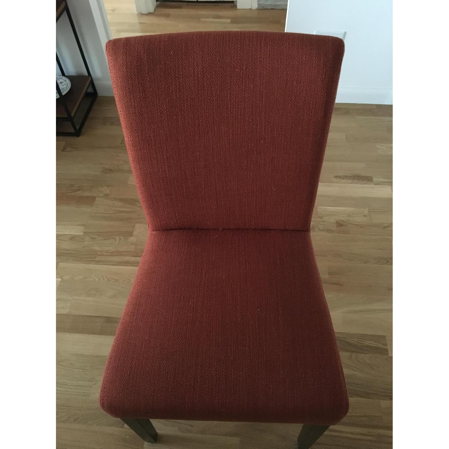 Crate & Barrel Lowe Dining Chairs in Persimmon Fabric - image-4