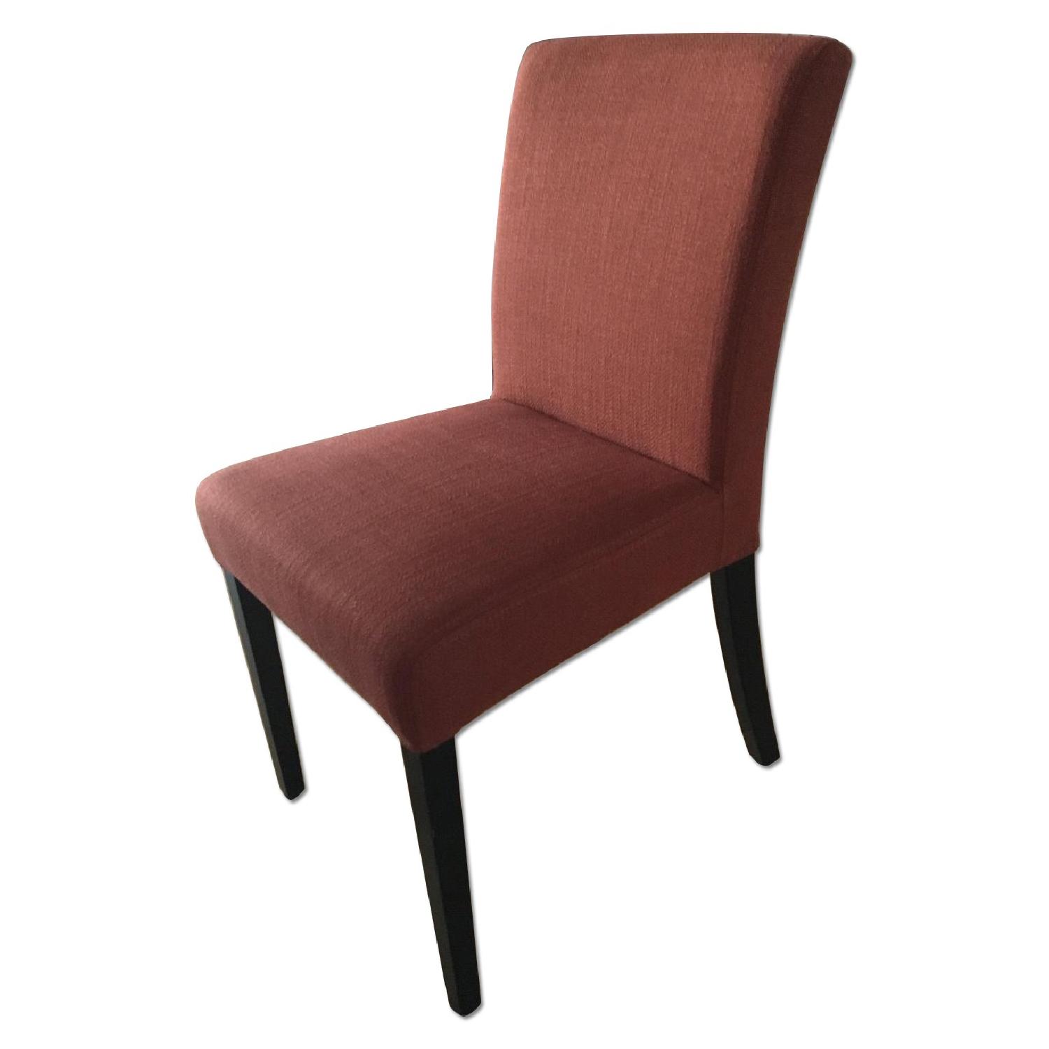 Crate & Barrel Lowe Dining Chairs in Persimmon Fabric - image-0