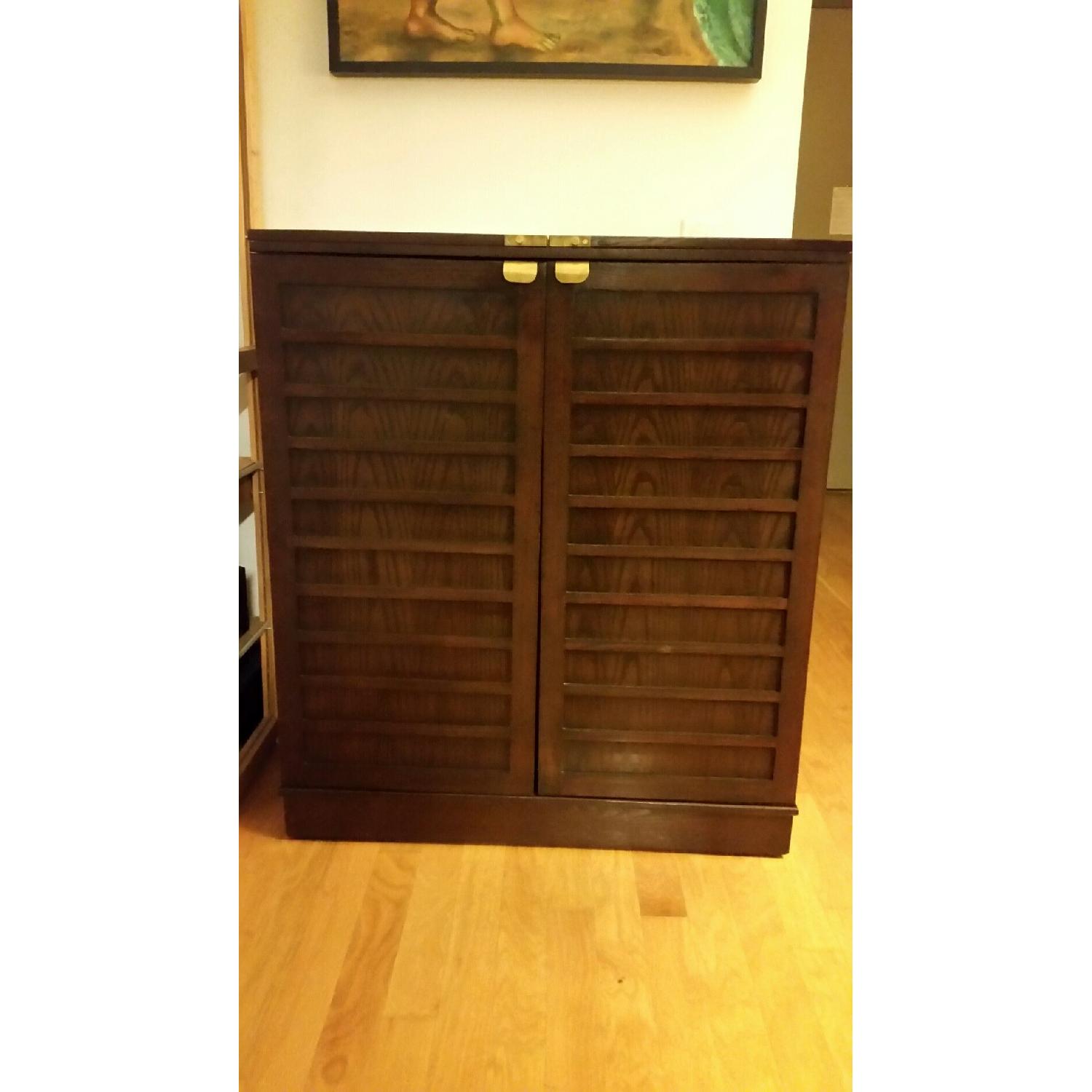 Crate & Barrel Steamer Bar Cabinet - image-1