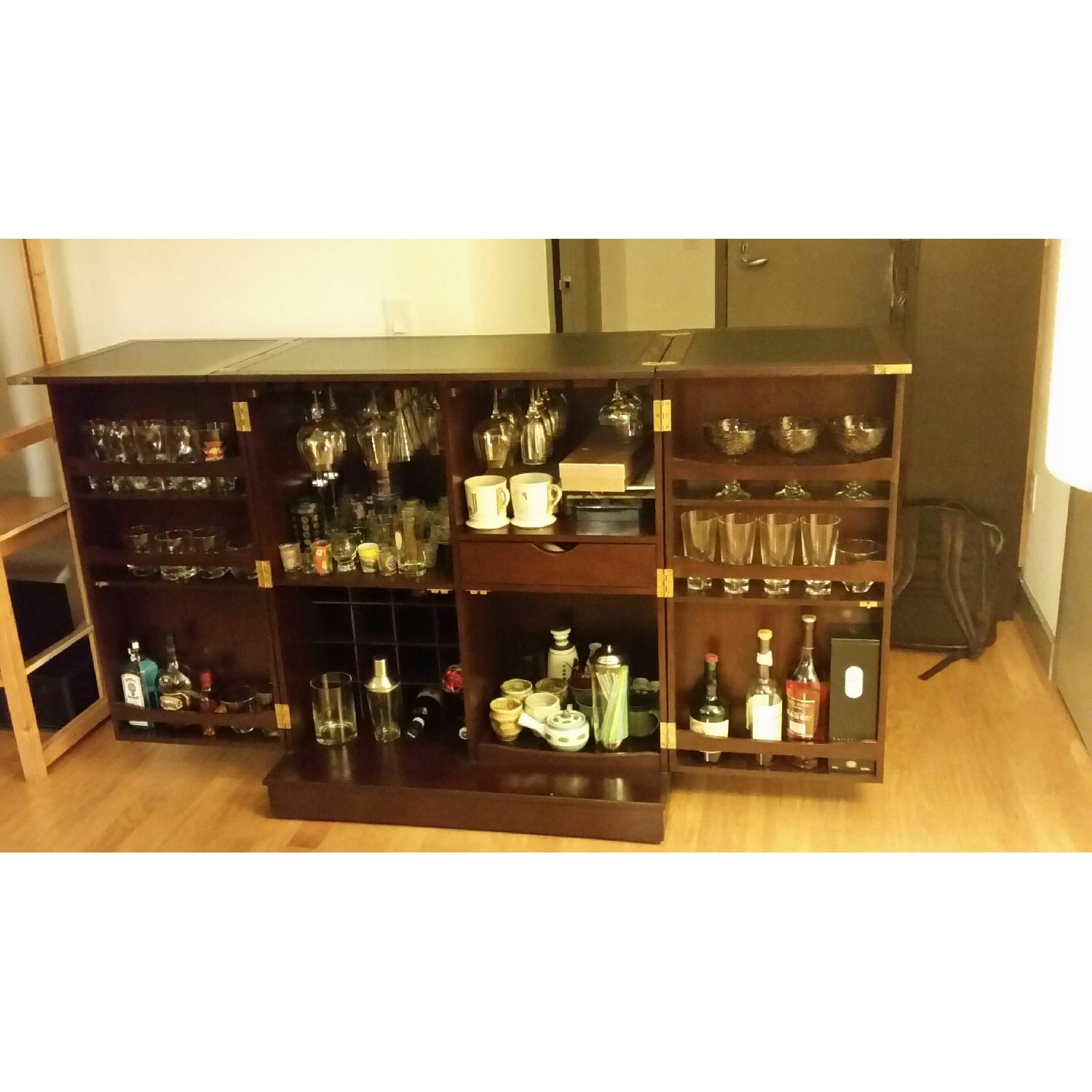 Crate & Barrel Steamer Bar Cabinet - image-3