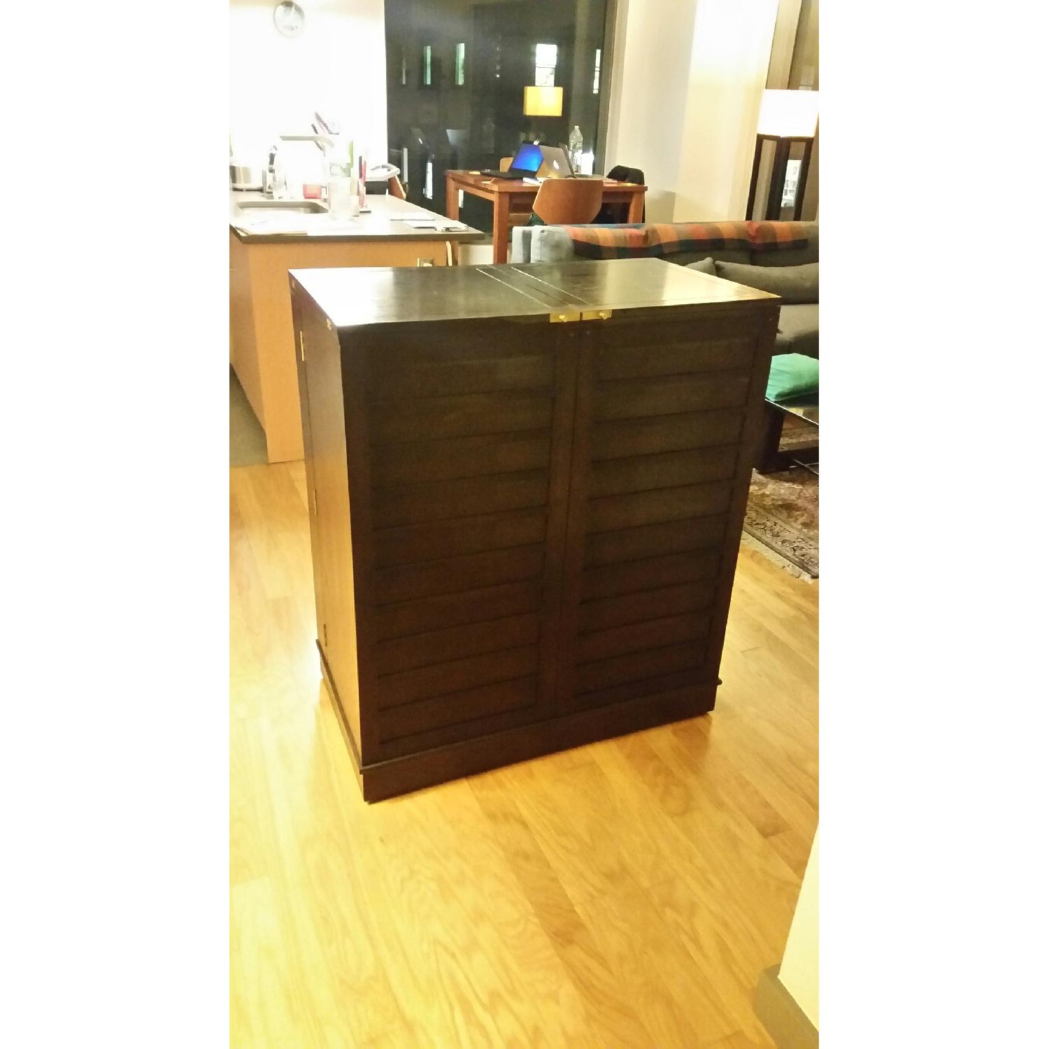 Crate & Barrel Steamer Bar Cabinet - image-5