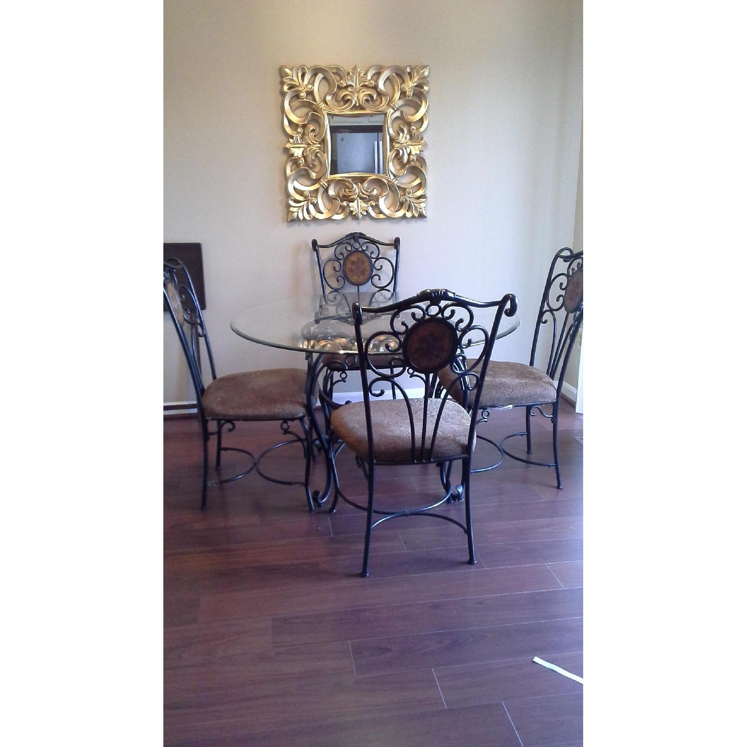 Ashley's Glass Dining Table w/ 5 Chairs AptDeco