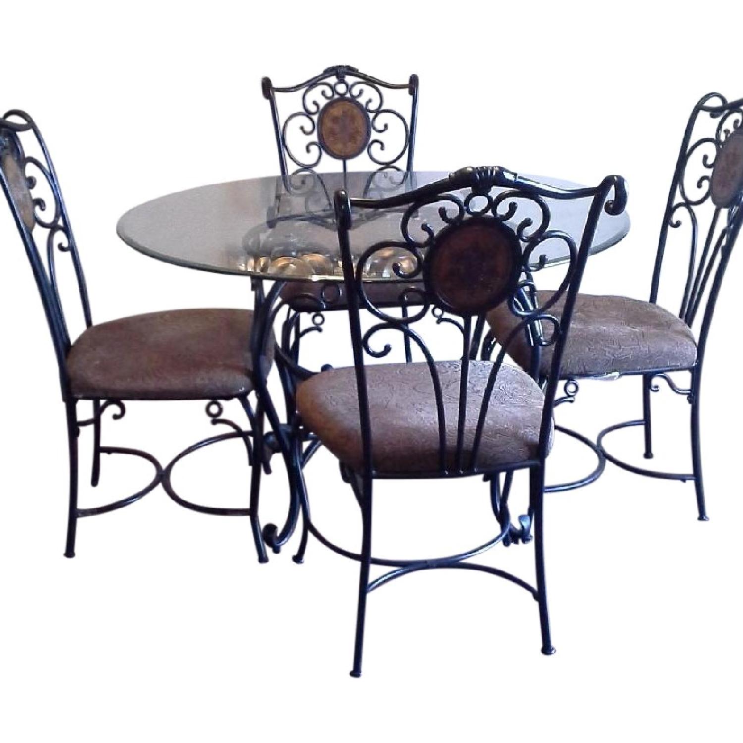 Ashley's Glass Dining Table w/ 5 Chairs AptDeco