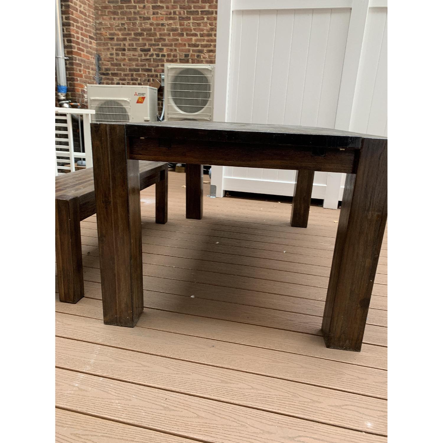 Wooden Dining Table w/ Matching Bench - image-3
