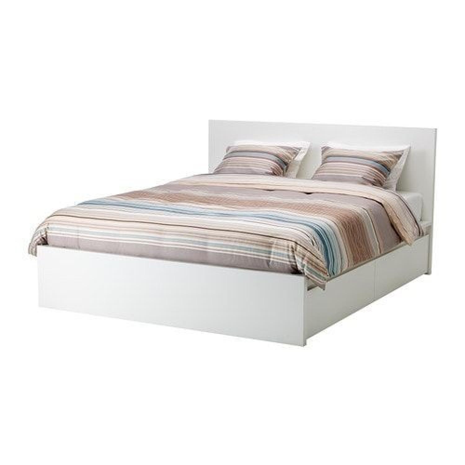Ikea Malm High Bed Frame W 2 Storage Drawers Aptdeco