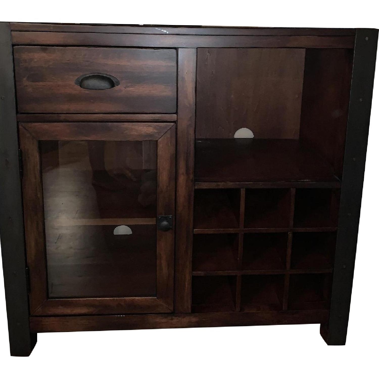 Pottery Barn Bar w/ Wine Rack AptDeco