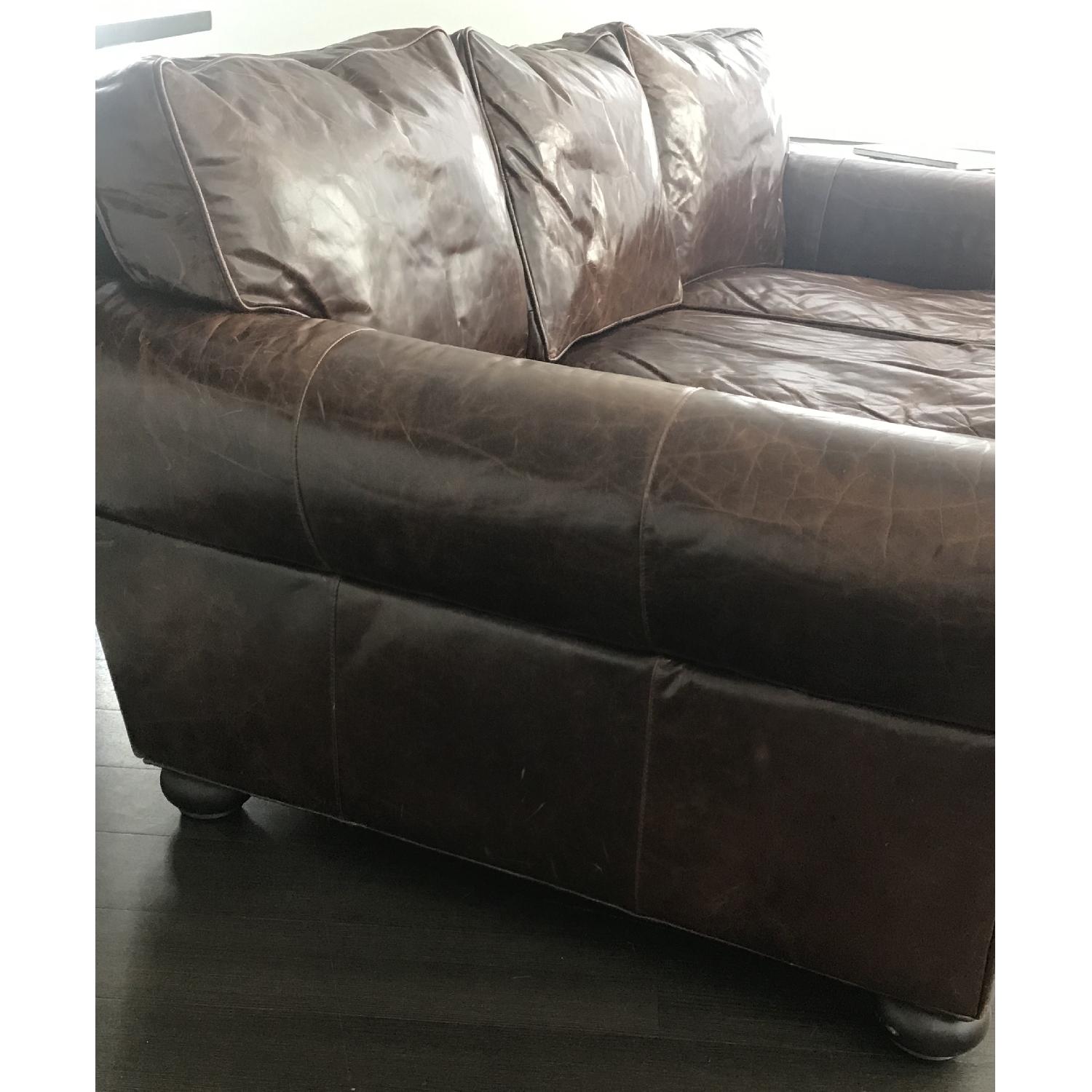 Restoration Hardware Lancaster Brompton Leather Sofa AptDeco