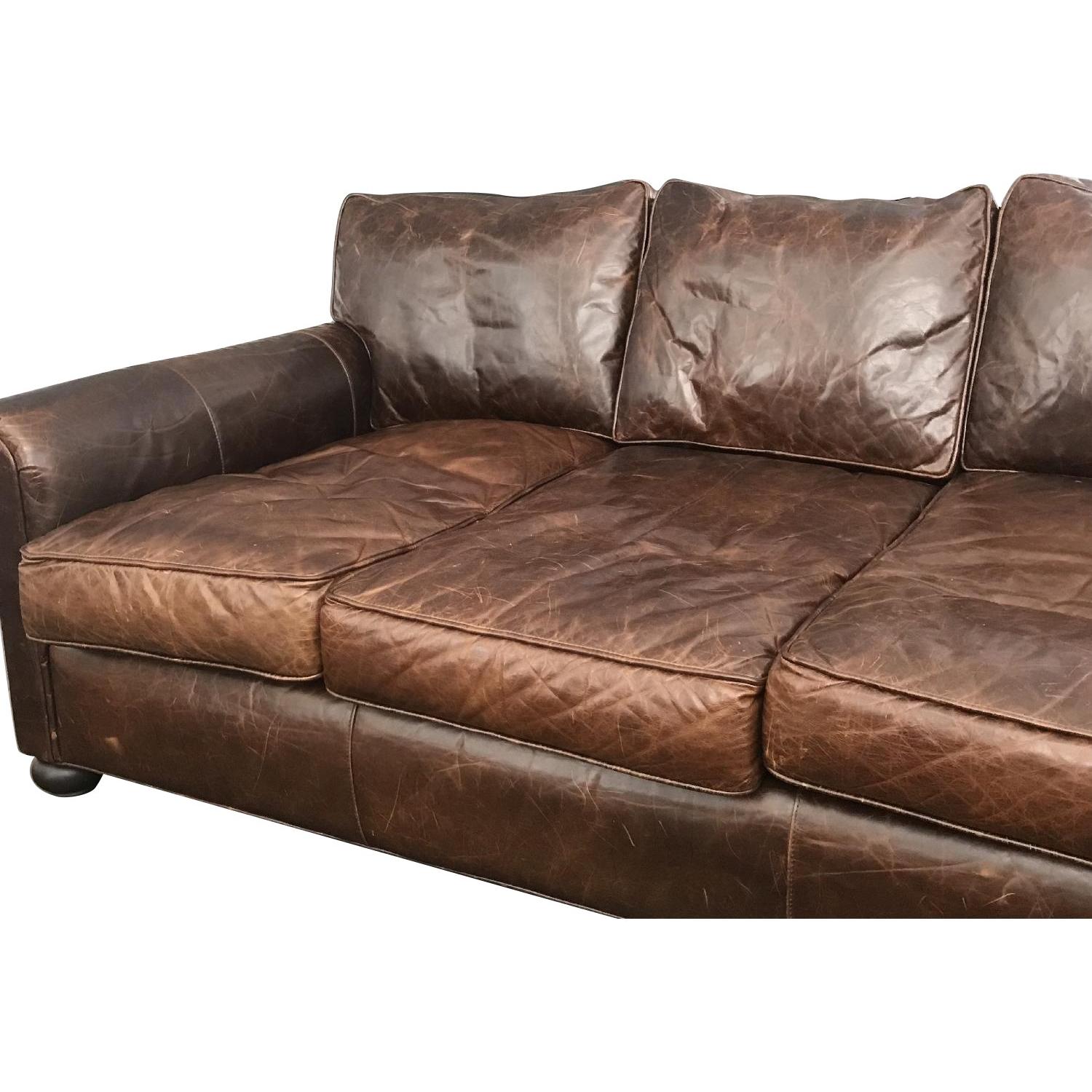 Restoration Hardware Lancaster Brompton Leather Sofa Aptdeco