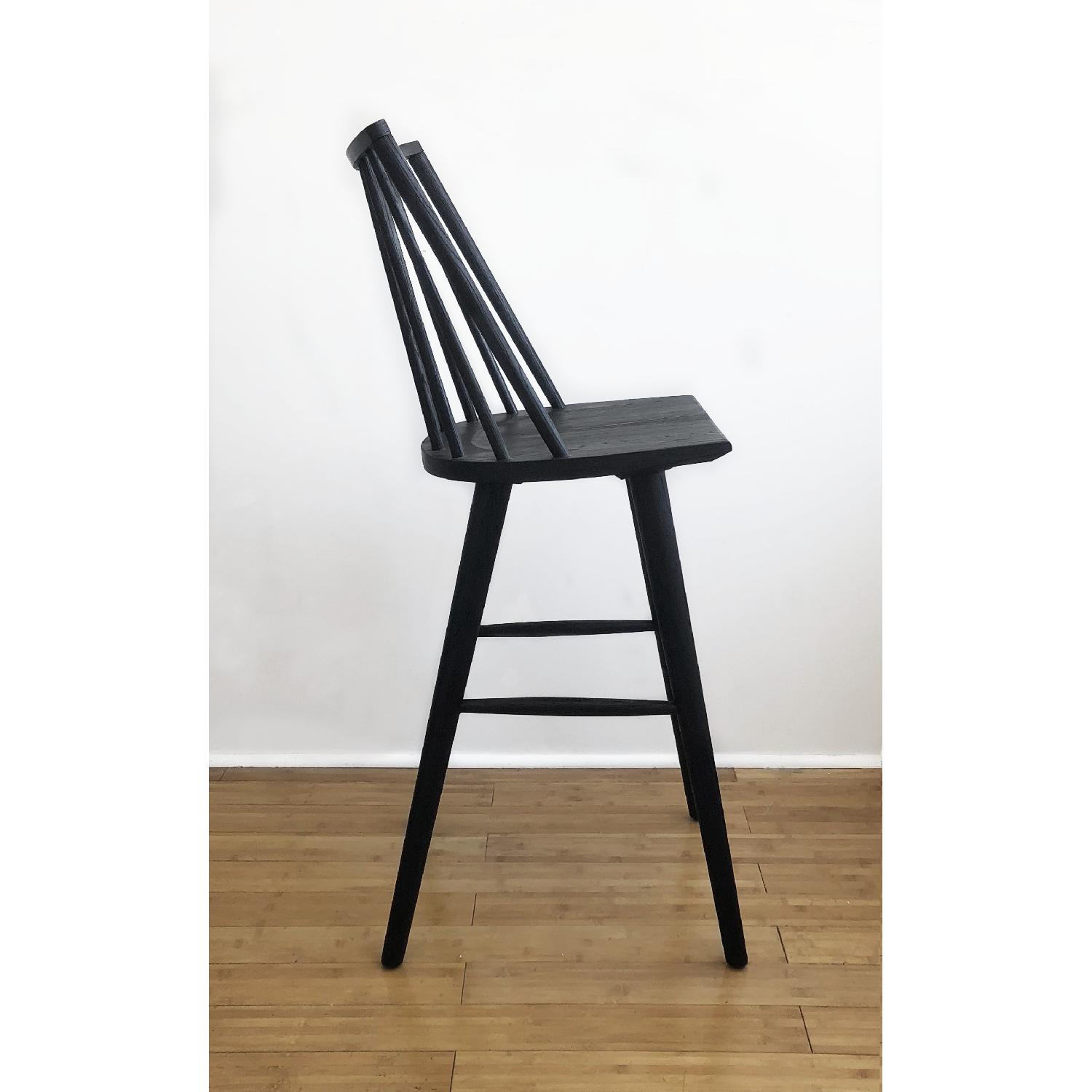 Crate & Barrel Modern Black Oak Windsor Bar Stool - image-3