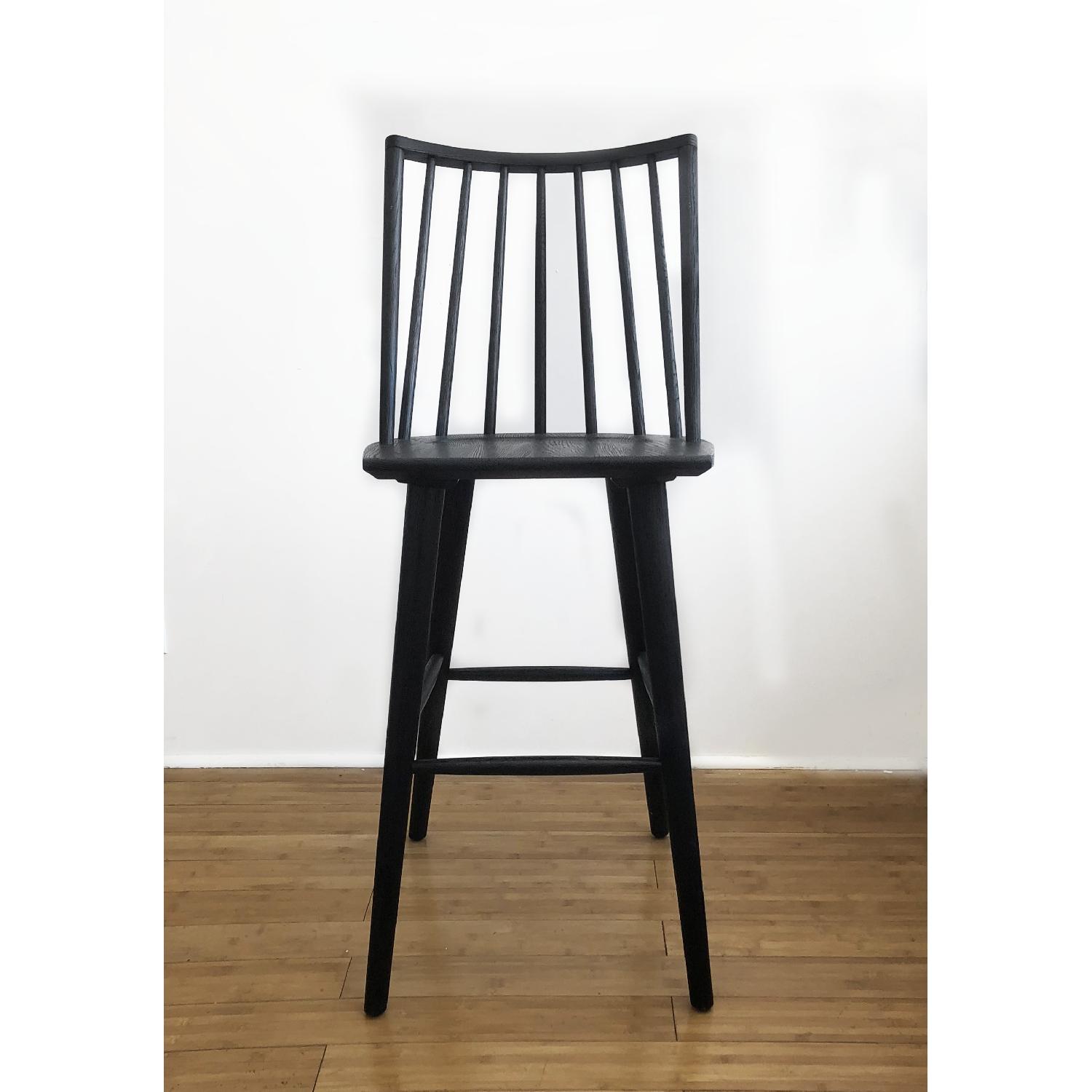 Crate & Barrel Modern Black Oak Windsor Bar Stool - image-4