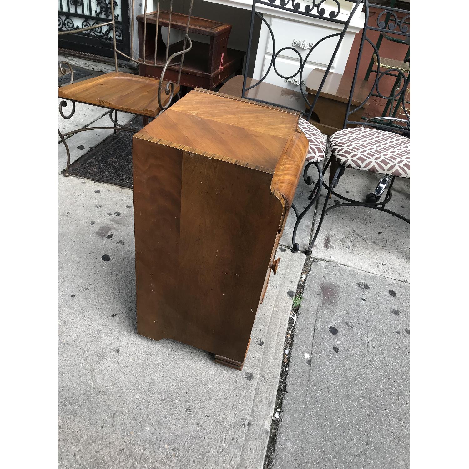 Antique 1930s Art Deco Waterfall Nightstand w/ Wheels - image-4