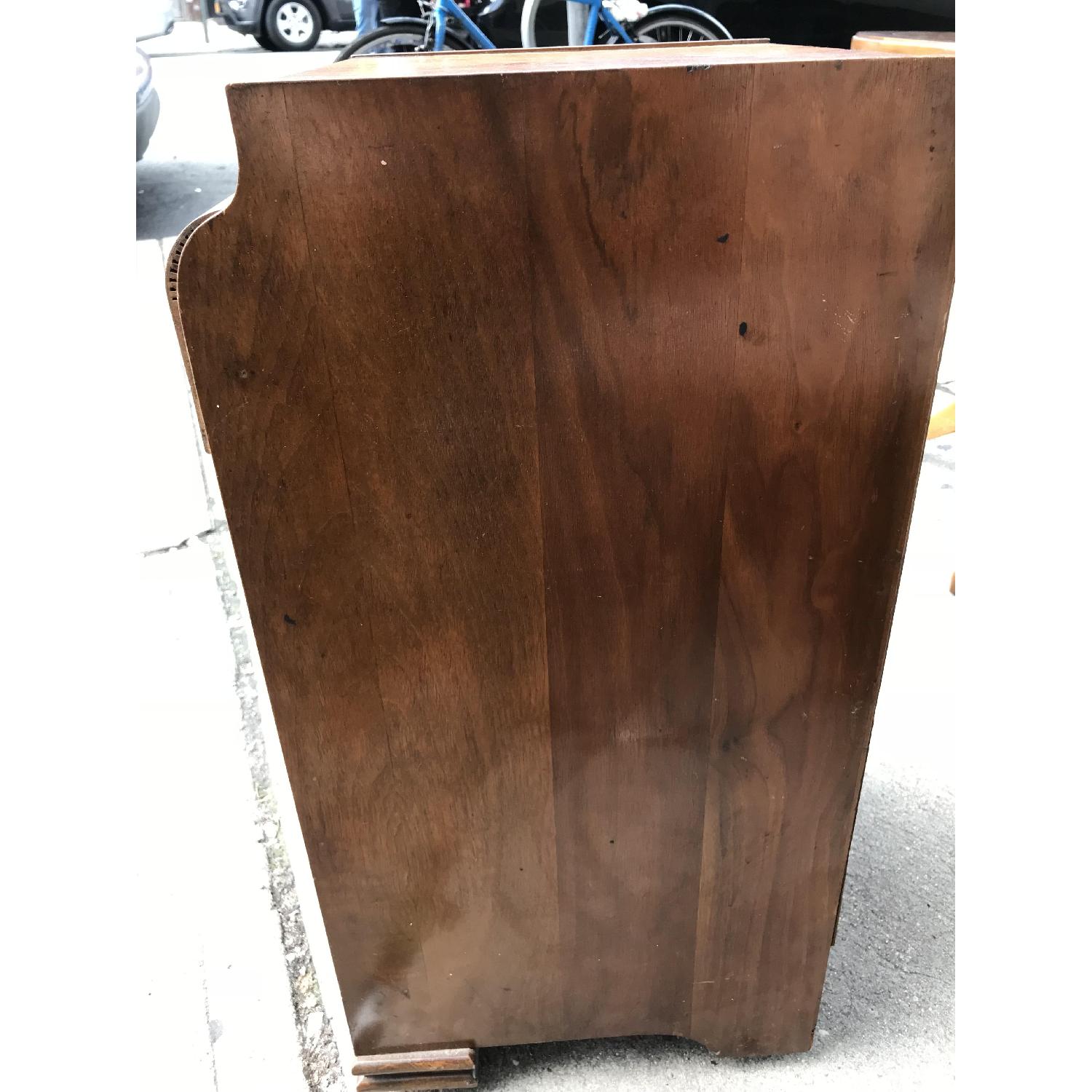 Antique 1930s Art Deco Waterfall Nightstand w/ Wheels - image-5