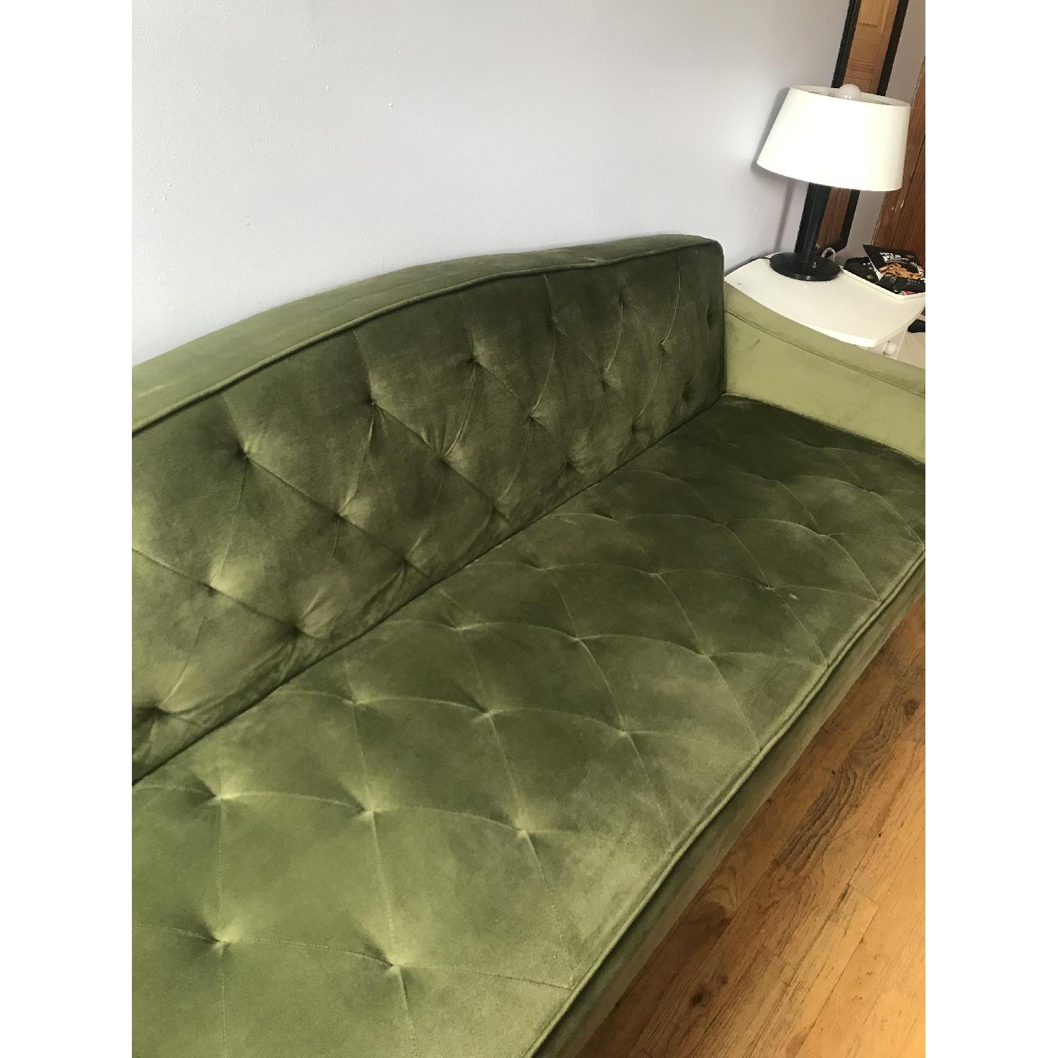Dorel Home Novogratz Green Velvet Futon/Sofa - image-2