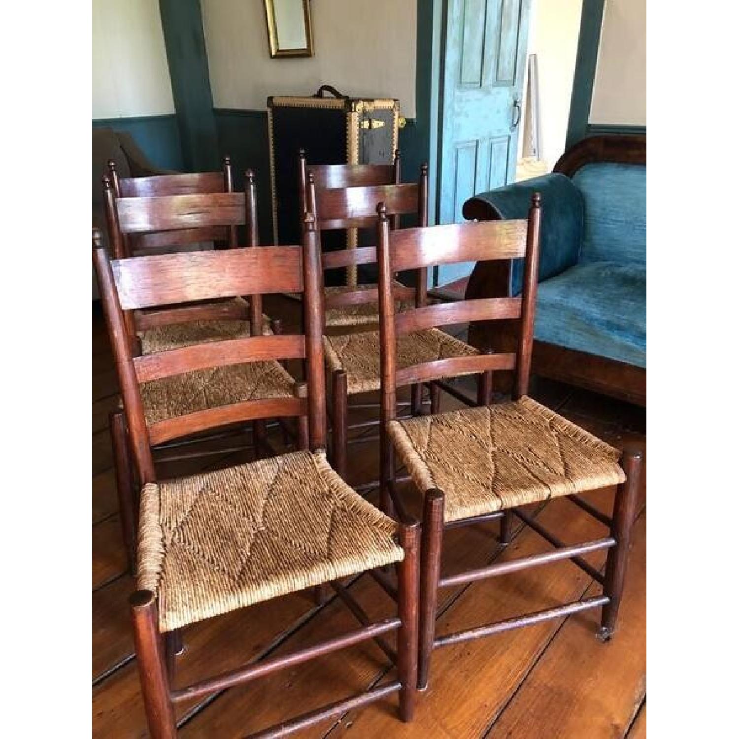 Vintage 19th Century Shaker Chestnut Dining Chairs - image-1