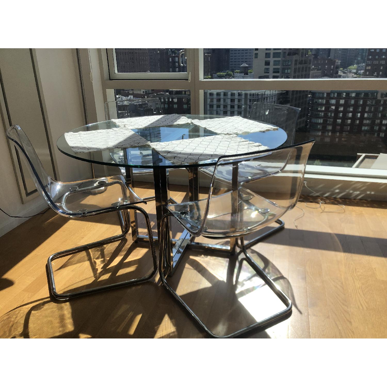 CB2 Silverado Chrome Round Dining Table - image-5