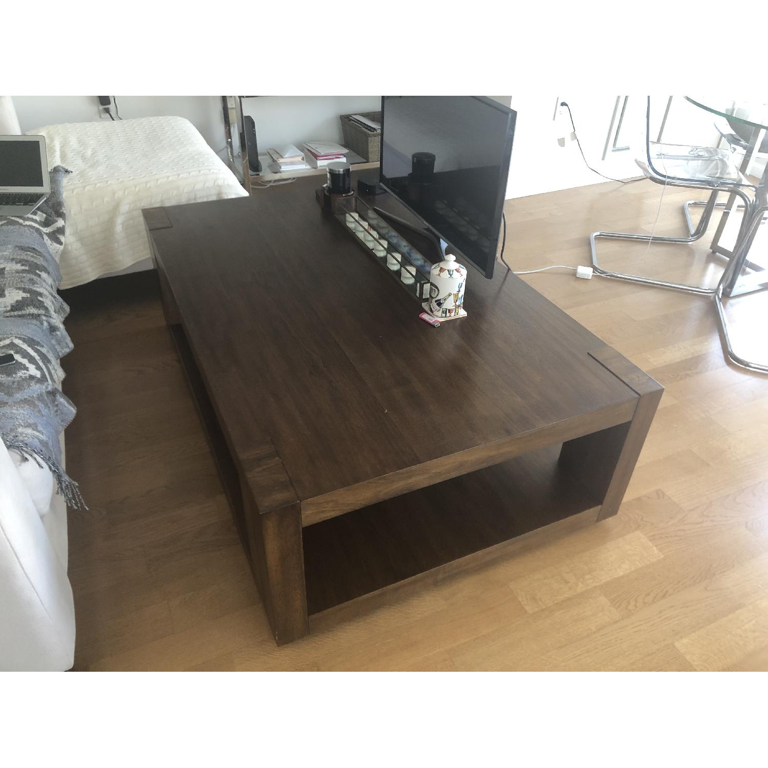 Crate & Barrel Lodge Wood Coffee Table - image-2