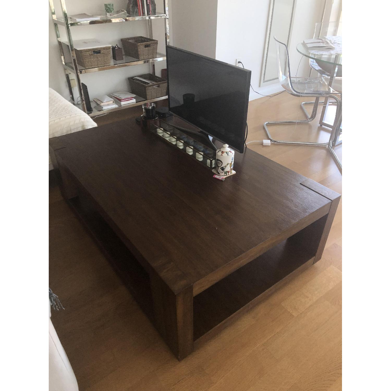 Crate & Barrel Lodge Wood Coffee Table - image-3