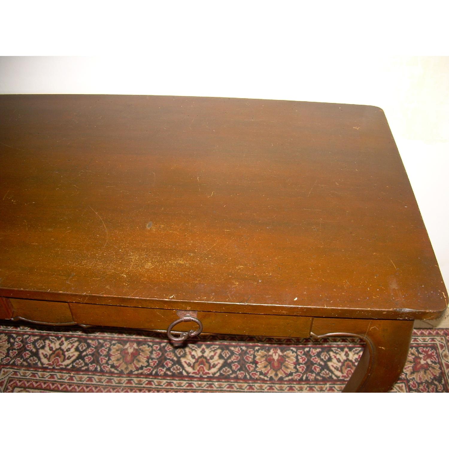 Vintage Brown Wood Entryway Console Table Aptdeco
