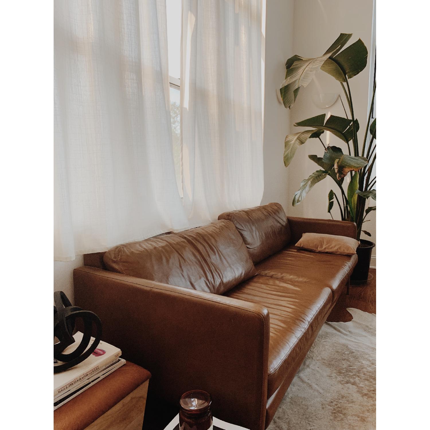 Tan Leather Sofa - image-2