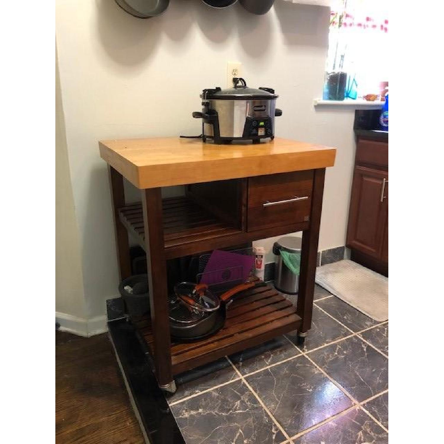 Kitchen Butcher Block Cart - image-1