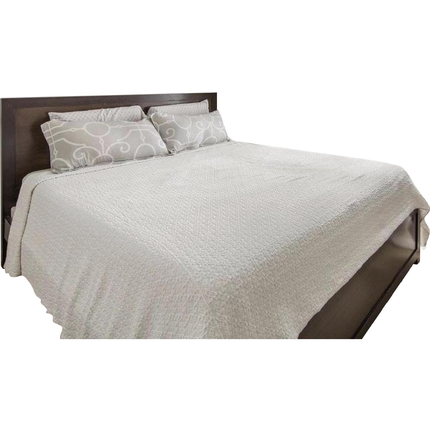 Crate & Barrel King Platform Bed w/ Headboard - image-0