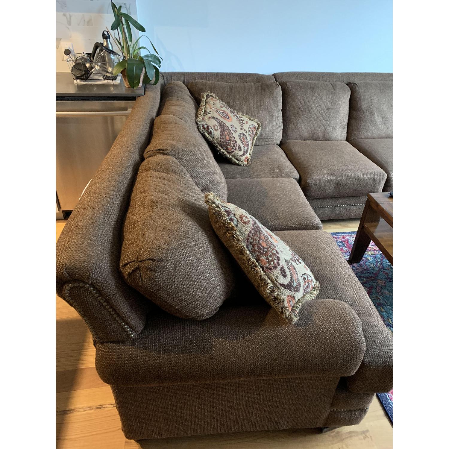 Serta Brown Corner 2-Piece Sectional Sofa w/ Nailheads - image-5