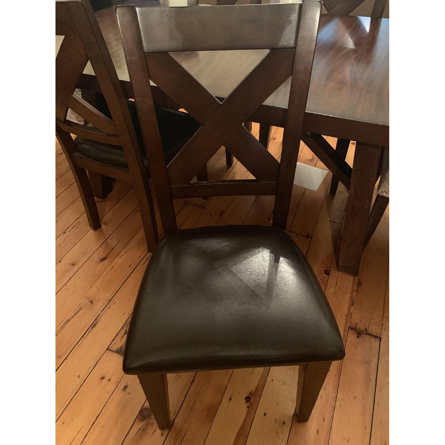 Wood Expandable Dining Table w/ 6 Chairs - image-1